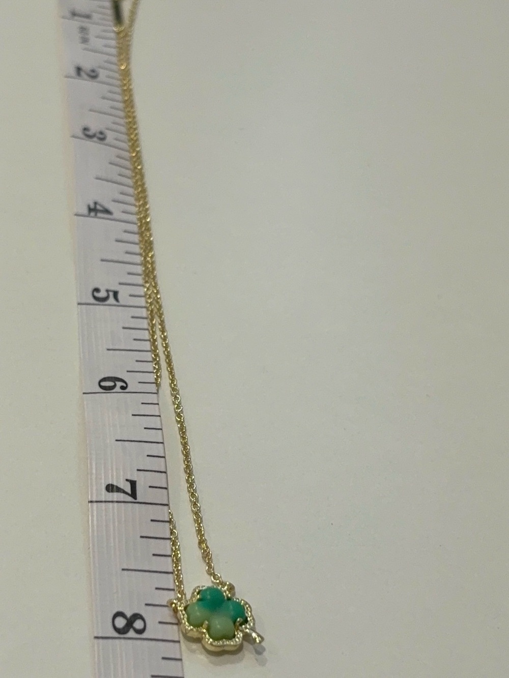 Kendra Scott Gold Necklace with Green Four-Leaf Clover Pendant - Picture 4 of 6